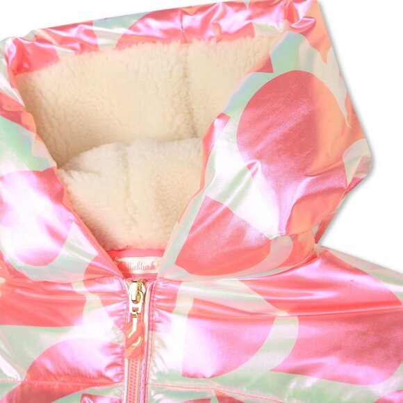 NWT Billieblush Printed Puffer Jacket Pink - Picture 3 of 9